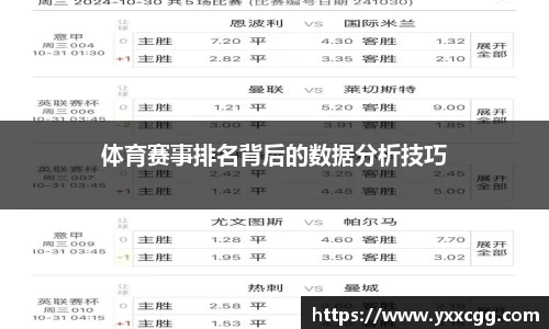 体育赛事排名背后的数据分析技巧